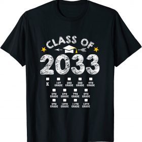 Class of 2033 Grow With Me Checklist Graduation Gift T-Shirt