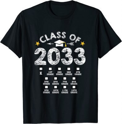Class of 2033 Grow With Me Checklist Graduation Gift T-Shirt