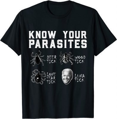Official Know Your Parasites Anti Biden Sarcastic Joke T-Shirt