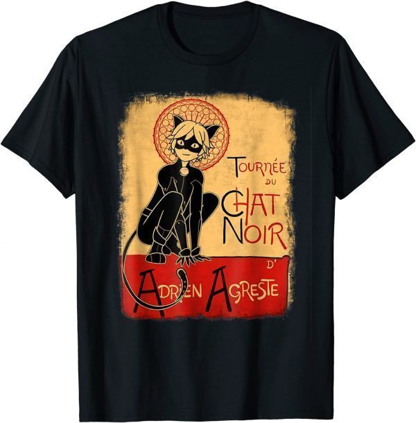 2021 Vintage Tournee du Chat Noir Black Cat French T-Shirt