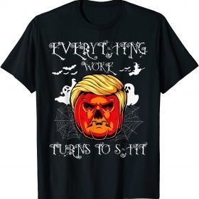 Trump "Everything Woke Turns To Shit." Halloween Trumpkin T-Shirt