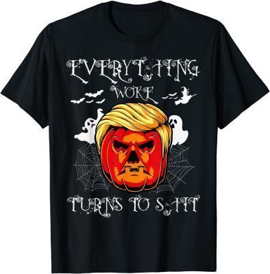 Trump "Everything Woke Turns To Shit." Halloween Trumpkin T-Shirt