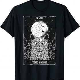 Tarot Card Moon and Cat Witchy T-Shirt