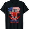 Official Patriot Day September 911 Memorial We Never Forget USA Flag T-Shirt