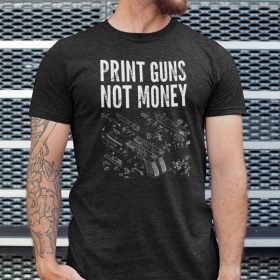 Trending Print Guns Not Money Funny TShirt