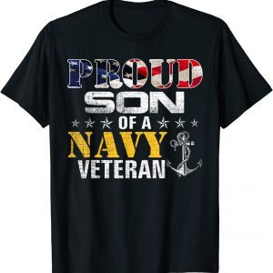 Vintage Proud Son Of A Navy For Veteran Gift T-Shirt