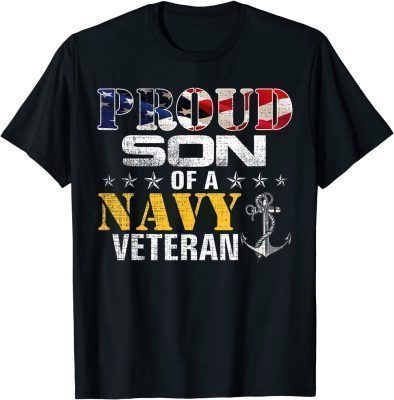Vintage Proud Son Of A Navy For Veteran Gift T-Shirt