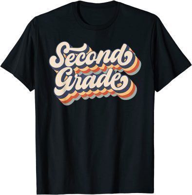 2021 Retro Vintage Second Grade Student Teacher Back To School T-Shirt