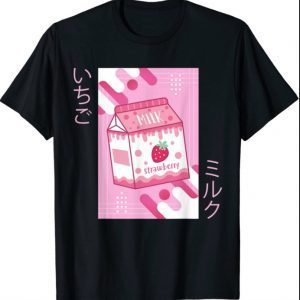 Strawberry Milk Shirt Japanese Otaku Anime Kawaii Pink Milk Funny Shirt
