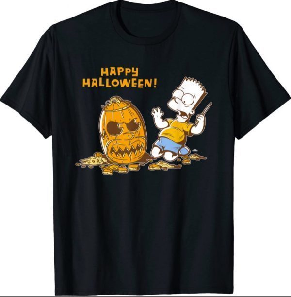 2021 The Simpsons Bart Carves a Homer Pumpkin Halloween T-Shirt