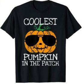 Official Kids Coolest Pumpkin In The Patch Halloween Boys Girls Men T-Shirt
