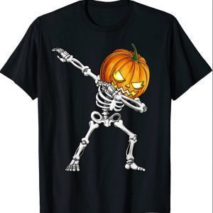 Official Dabbing Skeleton Pumpkin Halloween Men Dab Dance Costume T-Shirt