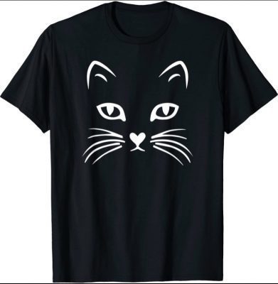 Cat Face T Shirt: Halloween Tshirt For Women Girls Boys Kids Classic T-Shirt