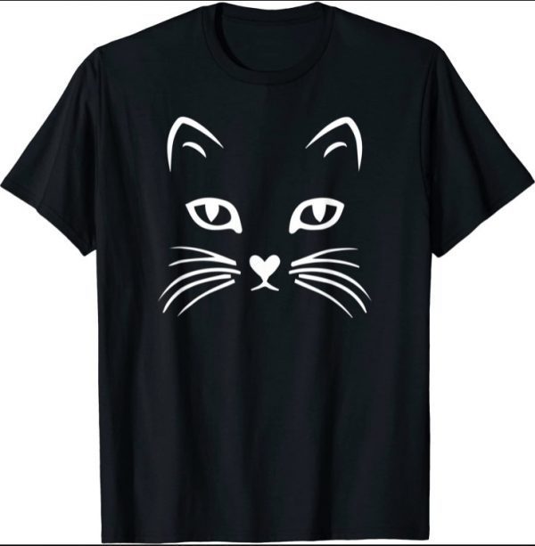 Cat Face T Shirt: Halloween Tshirt For Women Girls Boys Kids Classic T-Shirt