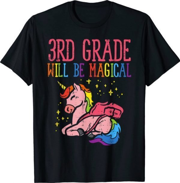 3rd Grade Third Magical Unicorn First Day Of School Girl T-Shirt