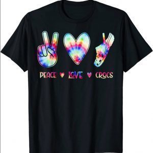 Peace Love Crocs Funny Gift for Family Xmas Pyjama T-Shirt
