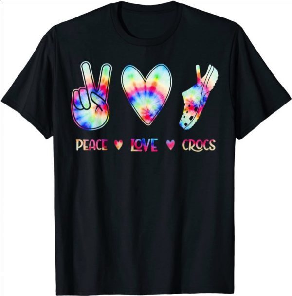 Peace Love Crocs Funny Gift for Family Xmas Pyjama T-Shirt