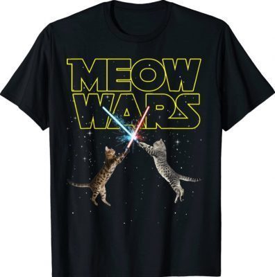 Meow Wars - Space Cat - Laser Cat - Funny Cat Lover Gift T-Shirt