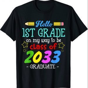 Back to School First Day Of First Grade Hello 1st Grade Kids T-Shirt