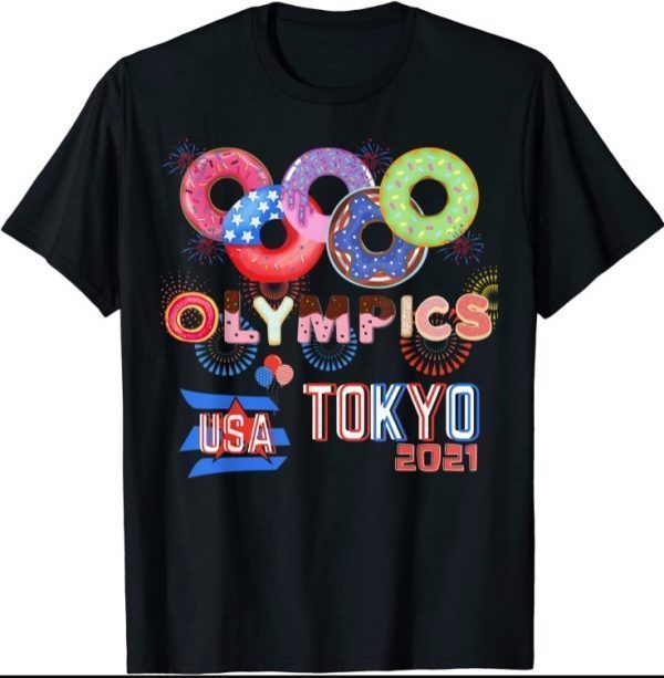 USA 2021 sports America Flag Japan Tokyo Donuts cookies T-Shirt
