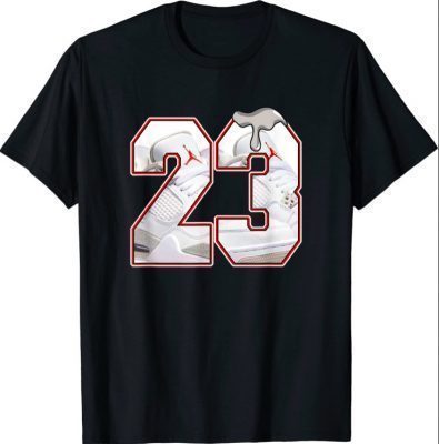 4 Retro White Oreo Unisex Number 23 , Sneaker Match Tee T-Shirt