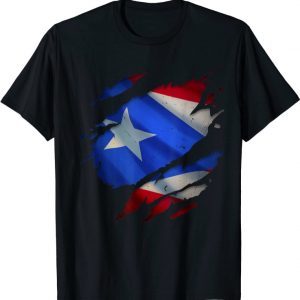 Proud Puerto Rican Shirts Ripped Boricua Puerto Rico Flag T-Shirt