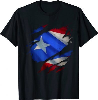 Proud Puerto Rican Shirts Ripped Boricua Puerto Rico Flag T-Shirt