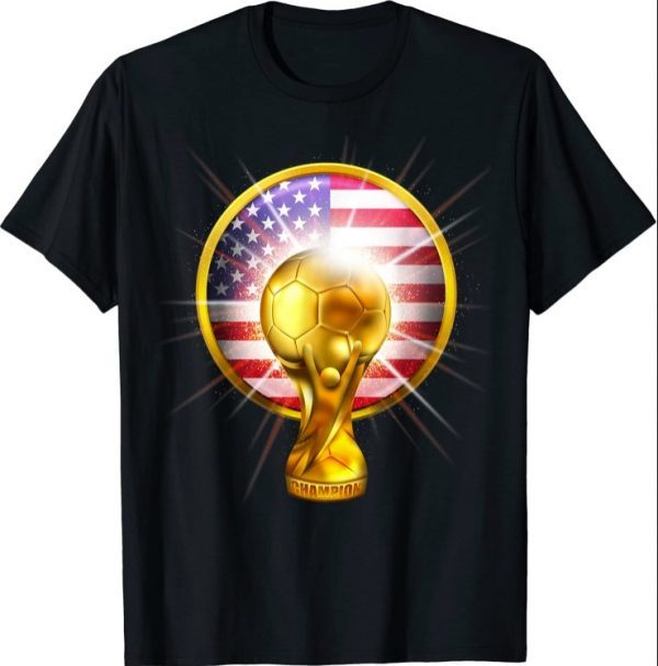 Official CUP SOCCER CHAMPION GOLD USA UNITED STATES FOOTBALL Shirt