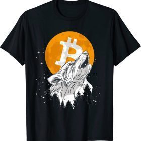 Funny Bitcoin wolf - moon btc T-Shirt