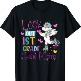 Kids Look Out 1st Grade Grade Here I Come Unicorn T-Shirt