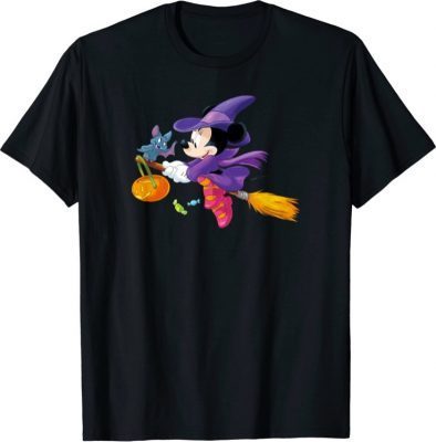Disney Halloween Minnie Mouse Flying Witch T-Shirt