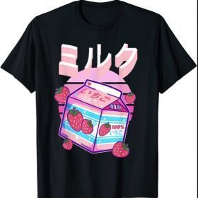 Strawberry Milk Shirt Japanese Otaku Anime Kawaii Pink Milk Funny Shirts