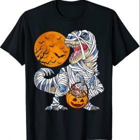 Official Halloween Shirts for Boys Kids Dinosaur T rex Mummy Pumpkin T-Shirt