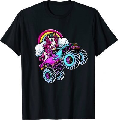 Monster Truck Unicorn Birthday Party Girl Gift Women Girls T-Shirt