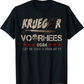 2024 Let Us Take a Stab At It Halloween Krueger-Voorhees T-Shirt