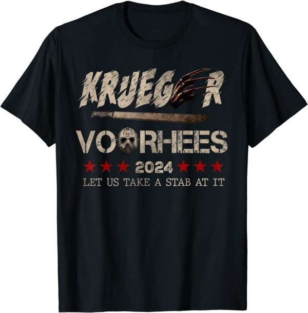 2024 Let Us Take a Stab At It Halloween Krueger-Voorhees T-Shirt