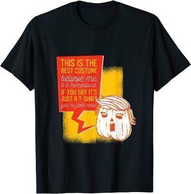 Halloween Trump Pumkpin Fake News Funny T-Shirt