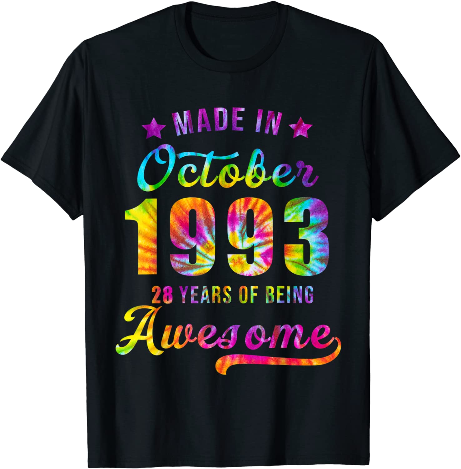 Happy 28th Birthday Decoration Made In October 1993 T-Shirt - HollyTees