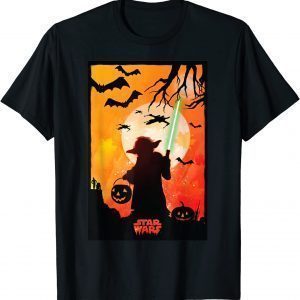 Official Star Wars Yoda Silhouette Halloween T-Shirt