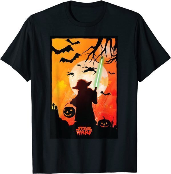 Official Star Wars Yoda Silhouette Halloween T-Shirt