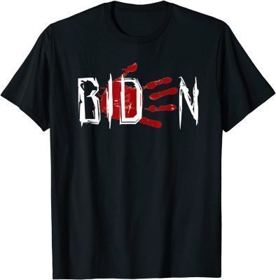 Mens Blood On His Hands Biden Bring Trump Back Trending T-Shirt