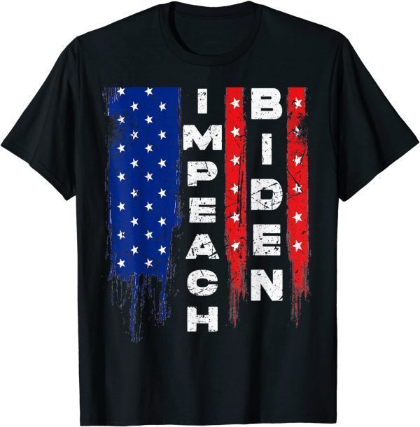 Impeach Joe Biden 46 American Flag Anti Biden Vintage T-Shirt