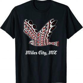 Funny Miles City Red Tailed Hawk Native American Bird of Prey Art T-Shirt