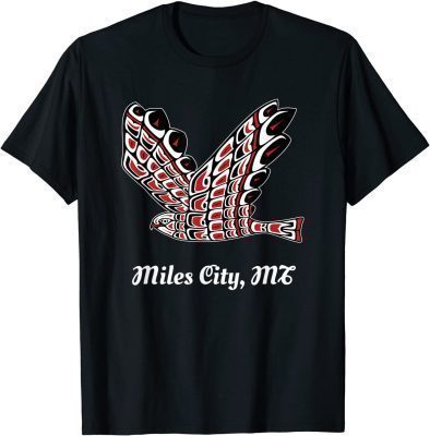 Funny Miles City Red Tailed Hawk Native American Bird of Prey Art T-Shirt