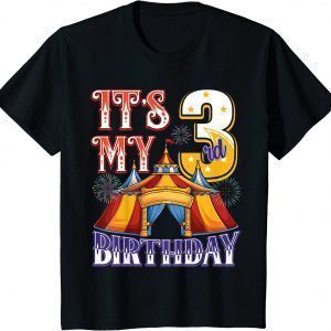 Kids 3 Year Old Ringmaster Circus Party 3rd Birthday T-Shirt