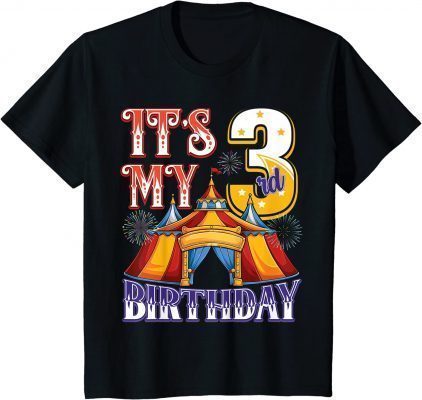 Kids 3 Year Old Ringmaster Circus Party 3rd Birthday T-Shirt