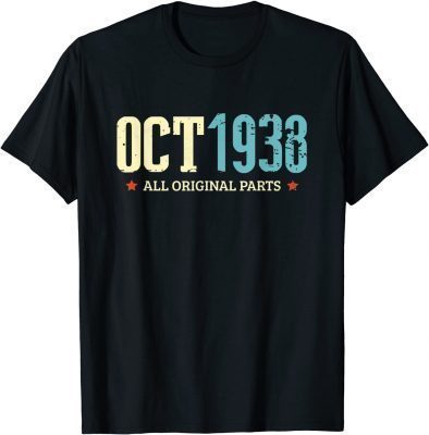 October 1938 All Original Parts Classic 83 Year Birthday T-Shirt