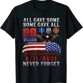 20th Anniversary Firefighters Outfits,9.11.2001 Never Forget T-Shirt