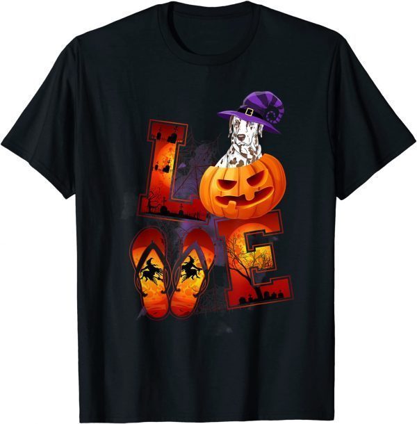 2021 Dalmatian Carriage Dog Flip Flops Halloween Costume T-Shirt