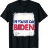 Funny FJB Pro America US Distressed Flag F Biden FJB T-Shirt